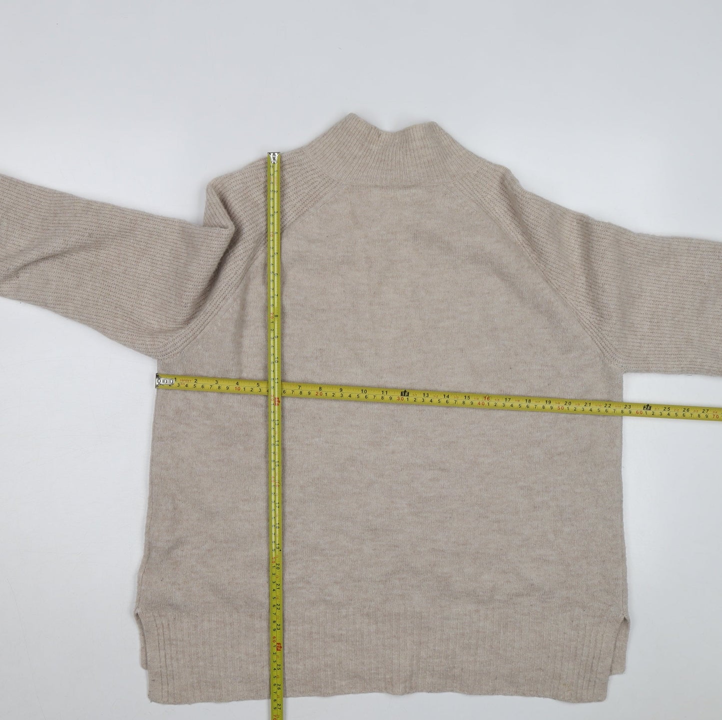 Whistles Men Beige Wool Alpaca High Neck Jumper Size M