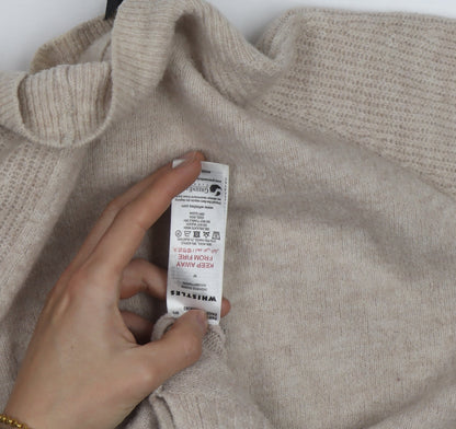 Whistles Men Beige Wool Alpaca High Neck Jumper Size M