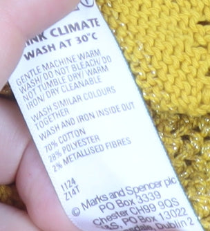 Marks and Spencer Women’s Yellow Open-Knit Crochet Tasselled Vest XS