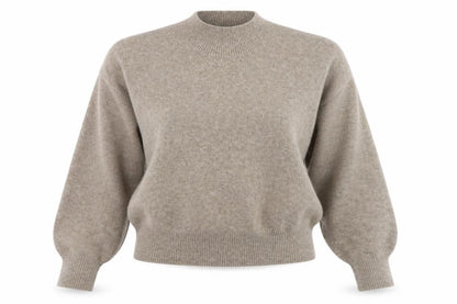 & Other Stories Women Beige Mock Neck Wool Blend Pullover Jumper Size 12