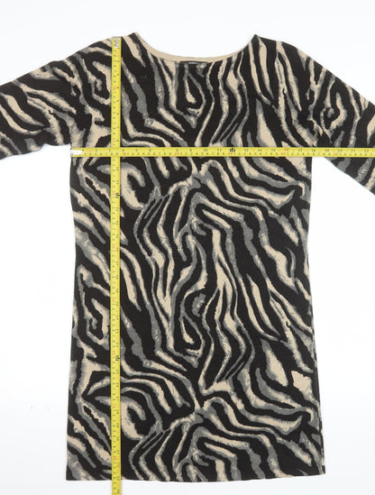 Marks and Spencer Women’s Multicoloured Animal Print 3/4 Sleeve Tunic Jumper Size 14