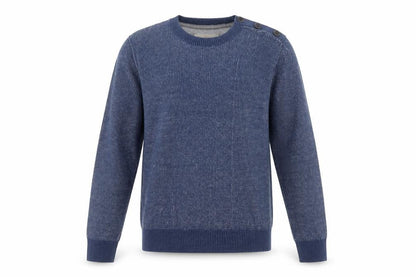 Banana Republic Men’s Blue Cotton Crew Neck Button Jumper Size S