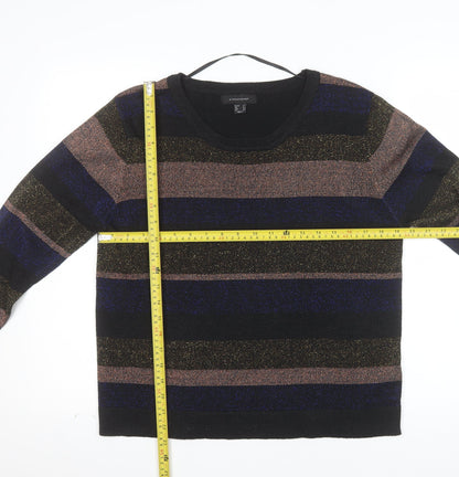 Atmosphere Women’s Multicoloured Striped Sparkly Pullover Jumper Size 14