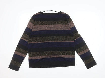 Atmosphere Women’s Multicoloured Striped Sparkly Pullover Jumper Size 14