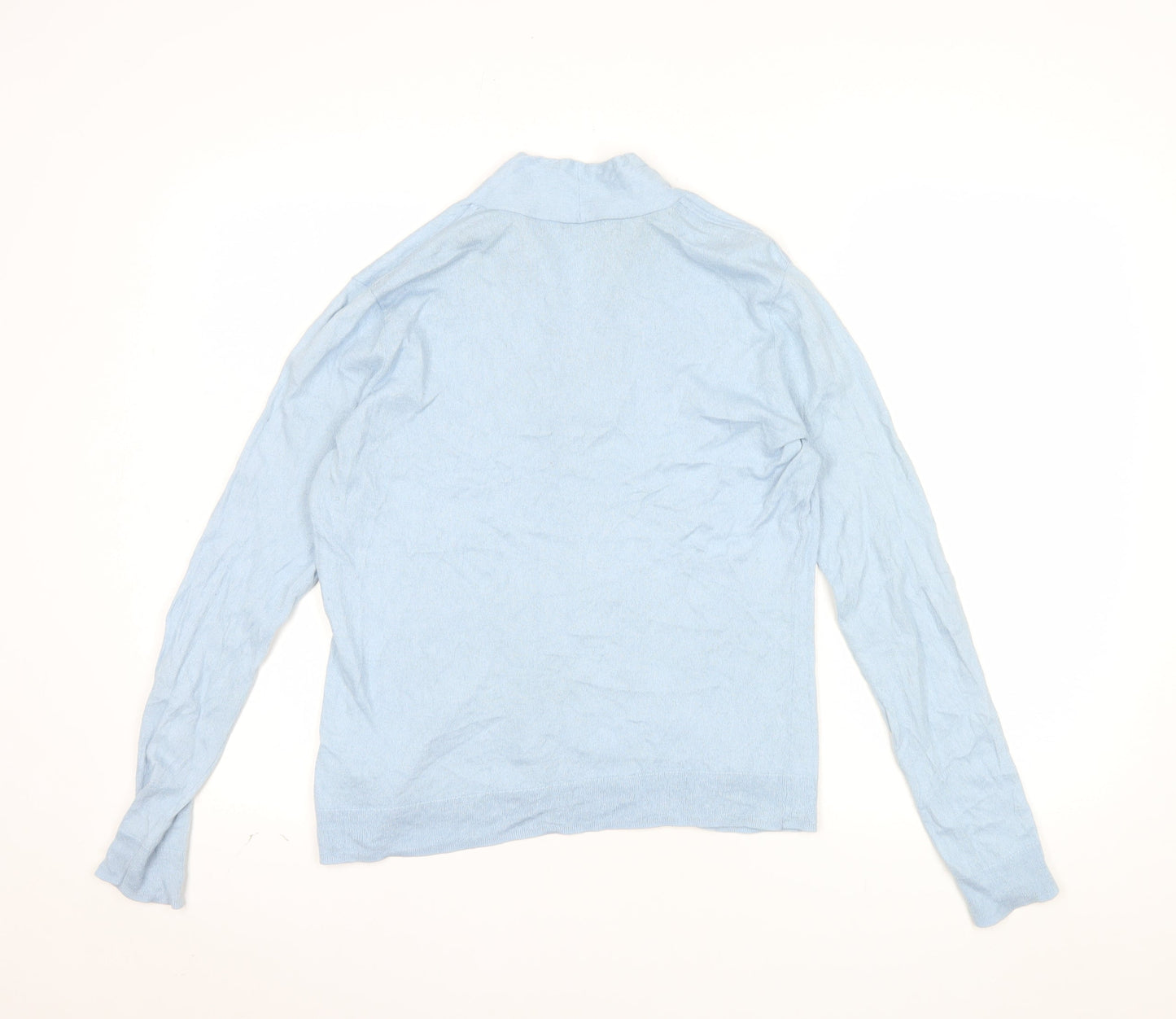 Brooks Brothers Women's Blue Cashmere Silk V-Neck Jumper XL