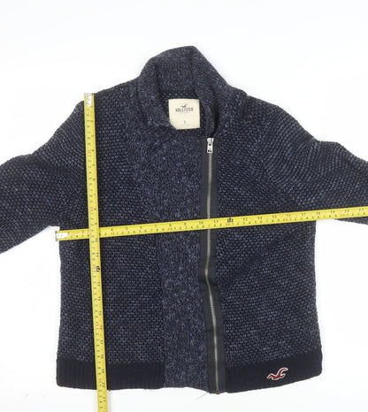 Hollister Womens Blue Full Zip Knit Cardigan Small Classic Fit