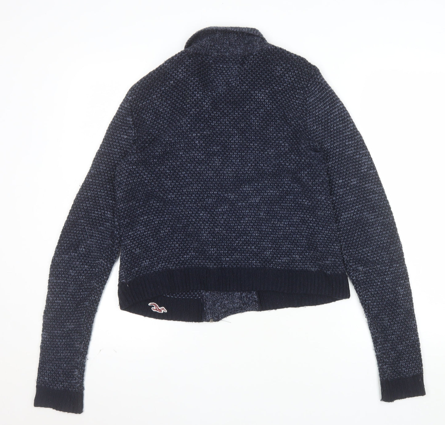 Hollister Womens Blue Full Zip Knit Cardigan Small Classic Fit