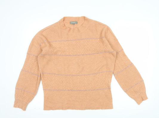 Oasis Women’s Beige Mock Neck Cable-Knit Wool Blend Jumper Size S