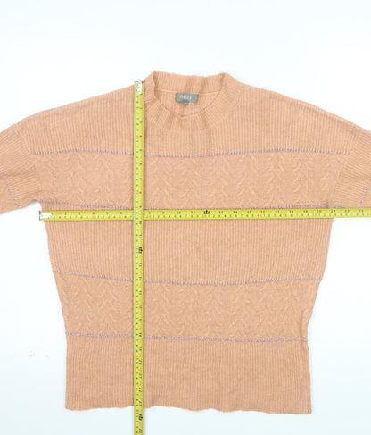 Oasis Women’s Beige Mock Neck Cable-Knit Wool Blend Jumper Size S