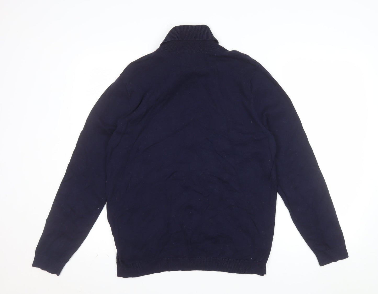 Burton Menswear London Men's Blue Roll Neck Cotton Jumper L