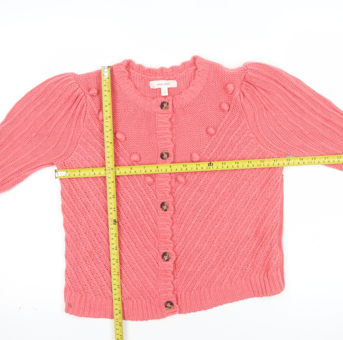 Marks and Spencer Per Una Women's Pink Cable Knit Cardigan S