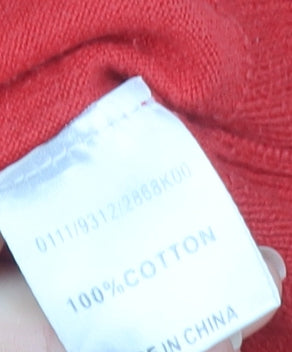 Hobbs Women Red Cotton Long Sleeve Cardigan Size 12