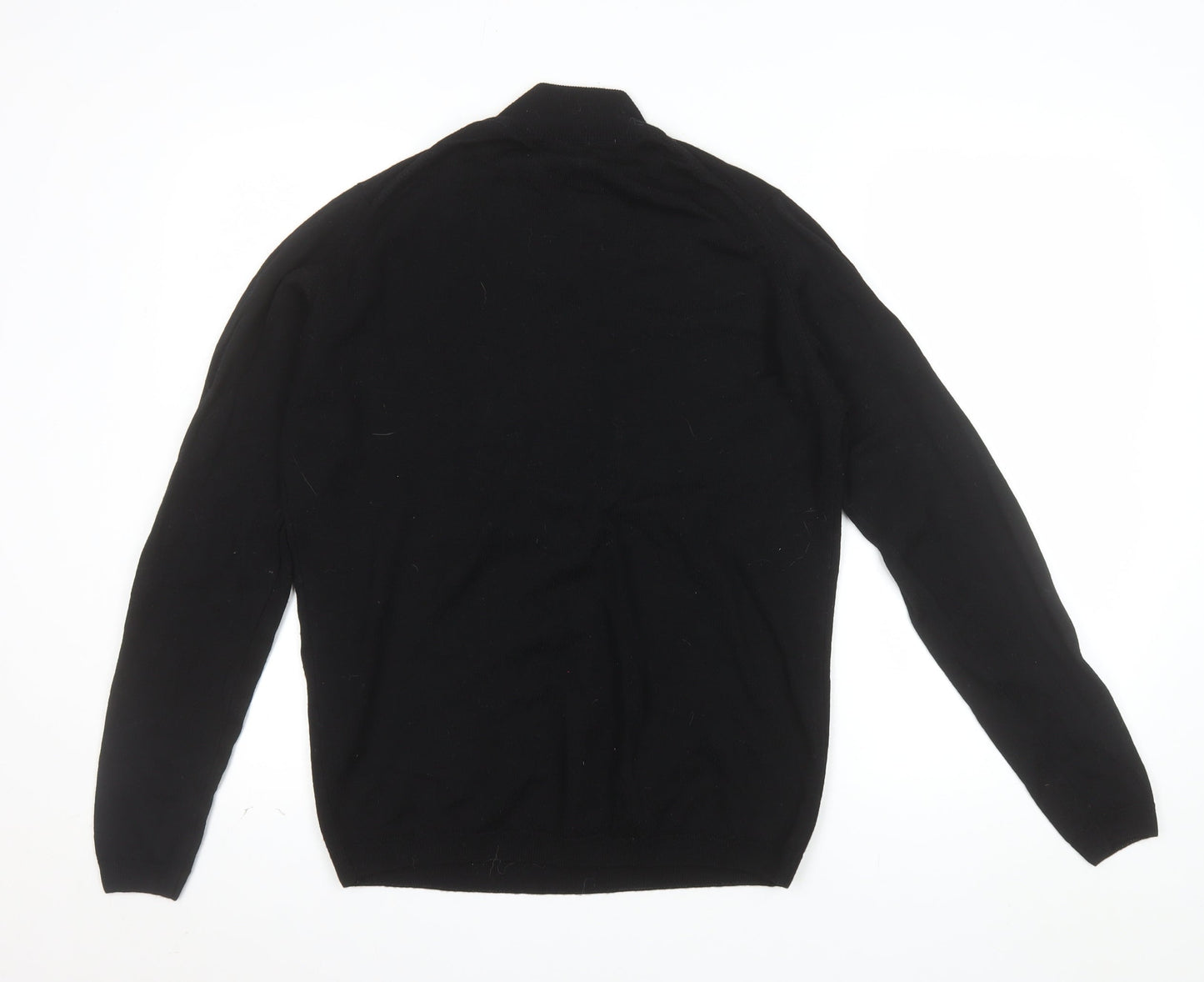 EWM Women Black Wool Mock Neck Long Sleeve Pullover Jumper Size 14-16