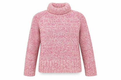 Next Women Pink Roll Neck Chunky Knit Jumper UK 12 Long Sleeve
