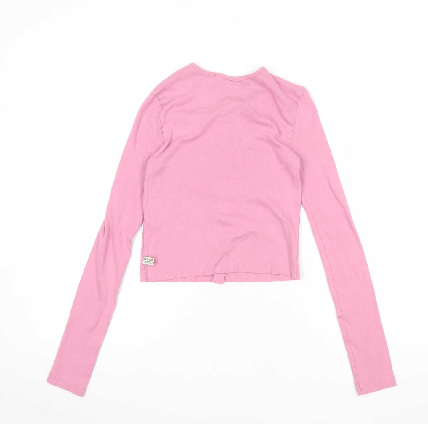 Urban Outfitters Womens Pink XS Cropped Button-Up Cotton Cardigan