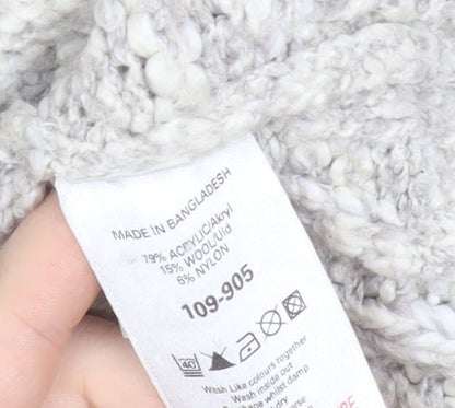 NEXT Women's Grey Roll Neck Chunky Knit Jumper UK 12