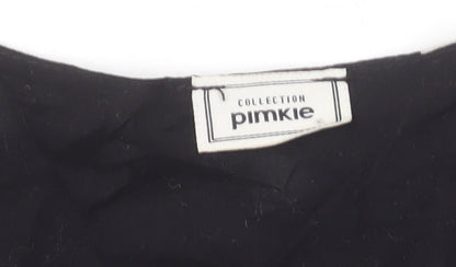 Pimkie Women’s Black Polka Dot Chiffon Tunic Blouse XS