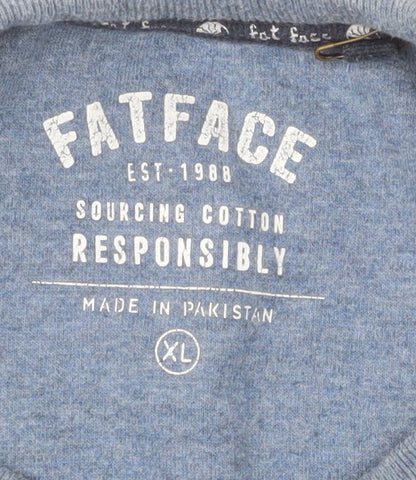 FatFace Men's Blue XL Colour Block Crew Neck Sweatshirt
