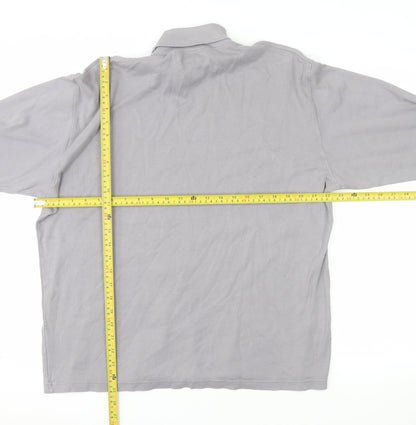 Colin Montgomerie Men's Grey Cotton Long Sleeve Pullover Sweatshirt L