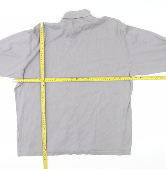 Colin Montgomerie Men's Grey Cotton Long Sleeve Pullover Sweatshirt L