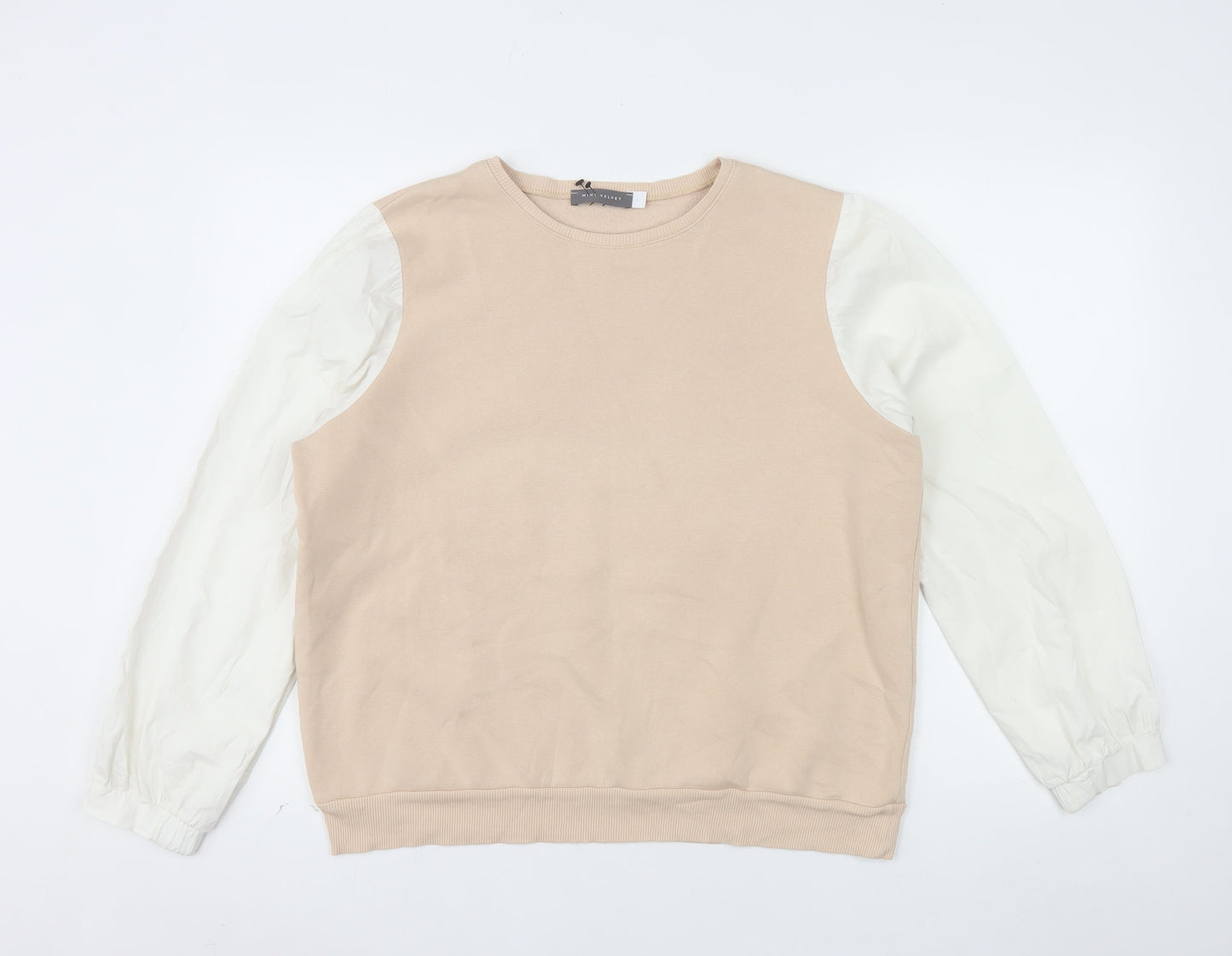 Mint Velvet Womens Beige Cream Long Sleeve Pullover Sweatshirt L