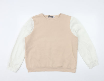 Mint Velvet Womens Beige Cream Long Sleeve Pullover Sweatshirt L