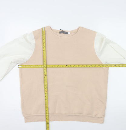 Mint Velvet Womens Beige Cream Long Sleeve Pullover Sweatshirt L