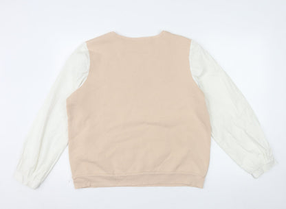 Mint Velvet Womens Beige Cream Long Sleeve Pullover Sweatshirt L
