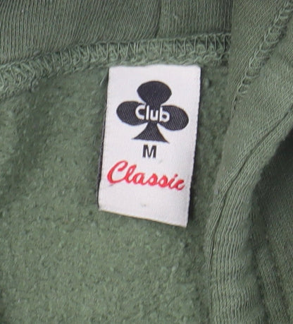 Club Classic Men's Green Pullover Hoodie Size M Regular Fit