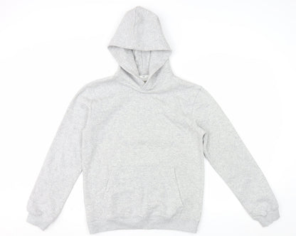 H&M Girls Grey Pullover Fleece Hoodie 13-14 Years Regular Fit