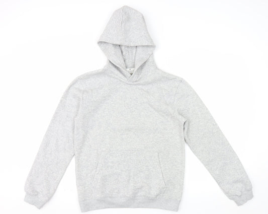 H&M Girls Grey Pullover Fleece Hoodie 13-14 Years Regular Fit
