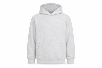 Front view of H&M girls’ grey pullover fleece hoodie 13-14 years regular fit
