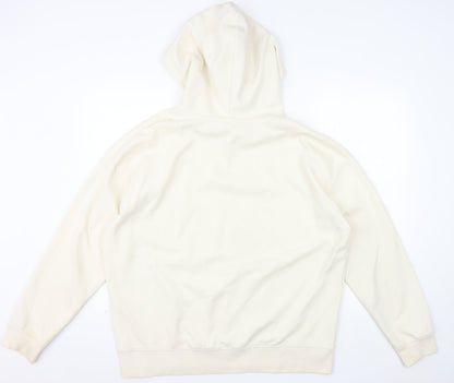 ZARA Womens Beige Pullover Hoodie Size 14 Cotton Blend Casual