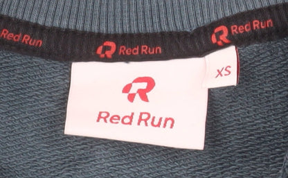 Red Run Womens Blue 1/4 Zip Sweatshirt XS Cotton Blend Casual