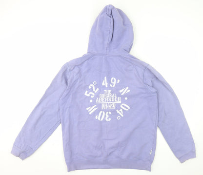 Lazy Jacks Womens Lilac Hooded Henley Sweatshirt S 100% Cotton