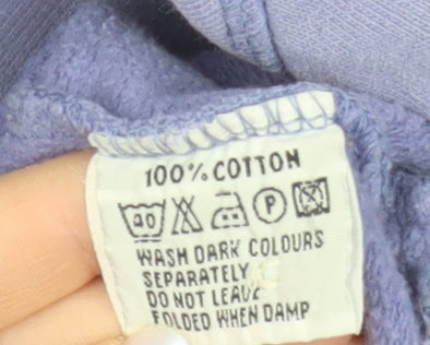 Lazy Jacks Womens Lilac Hooded Henley Sweatshirt S 100% Cotton