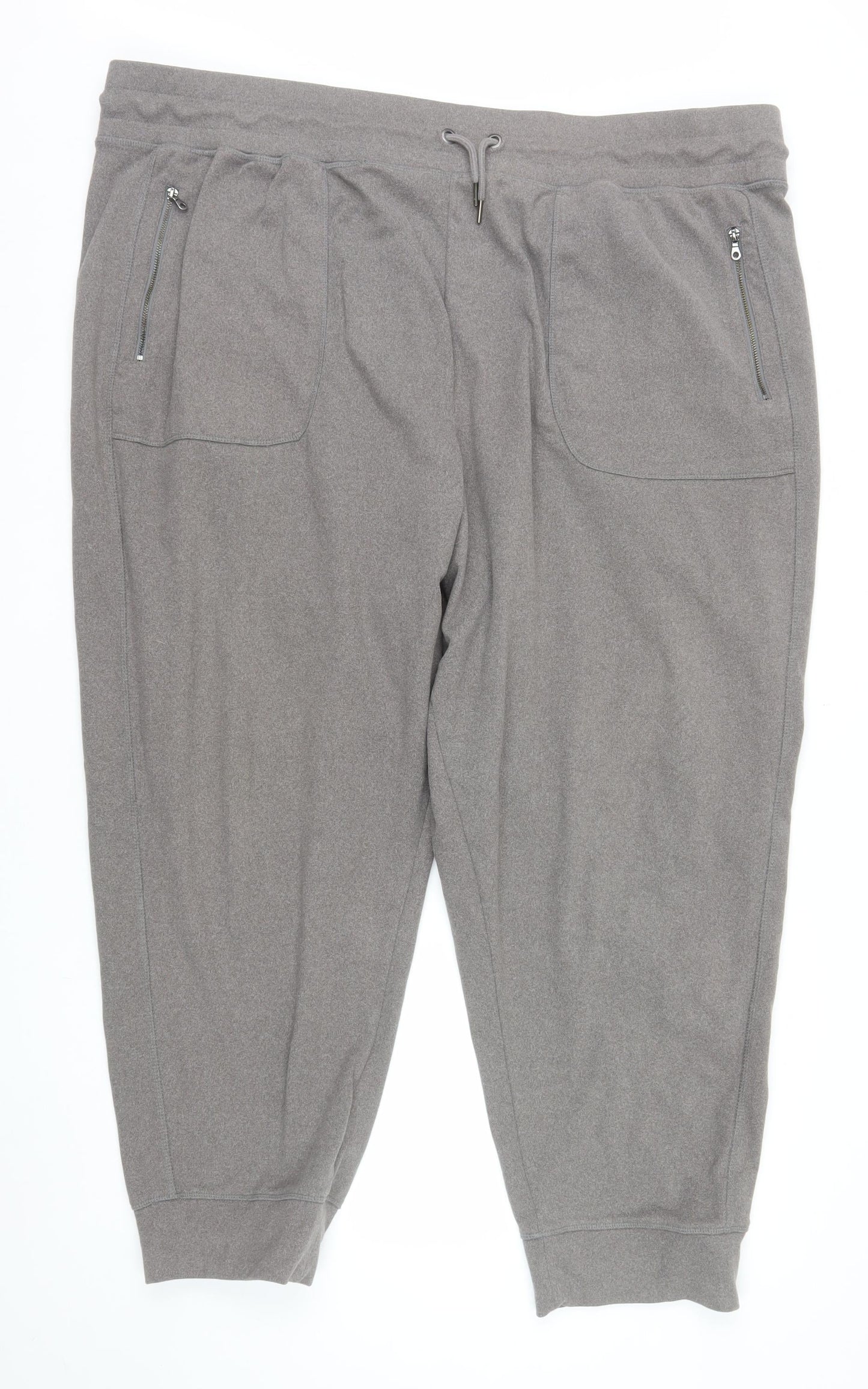 Next Womens Grey Jogger Trousers Size 26R Relaxed Fit Polyester Elastane