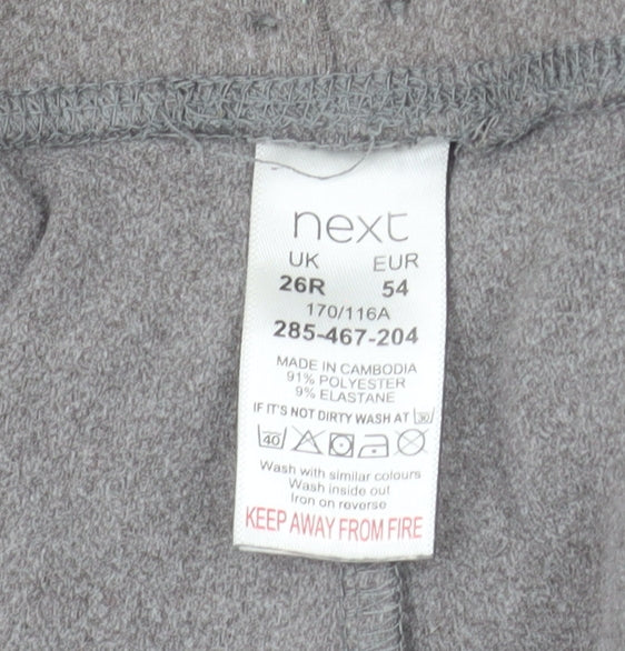 Next Womens Grey Jogger Trousers Size 26R Relaxed Fit Polyester Elastane