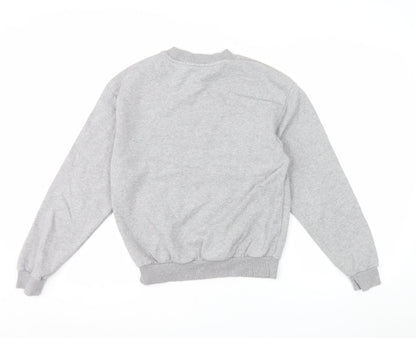 Monki Women Grey TOKYO Cat Print Pullover Sweatshirt XXS
