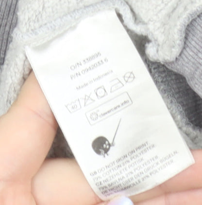 Monki Women Grey TOKYO Cat Print Pullover Sweatshirt XXS