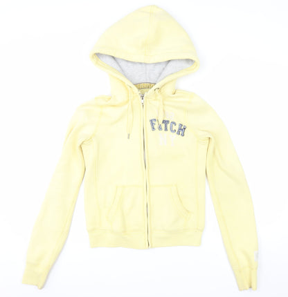 Abercrombie & Fitch Women's Yellow Full Zip Hoodie Size S