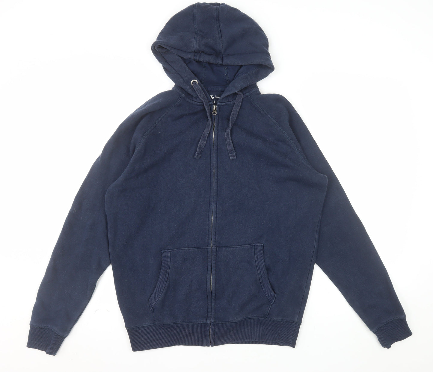 Tu Men Blue Full Zip Hoodie Size S Cotton Blend