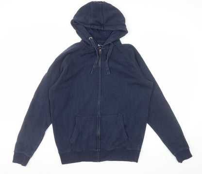 Tu Men Blue Full Zip Hoodie Size S Cotton Blend