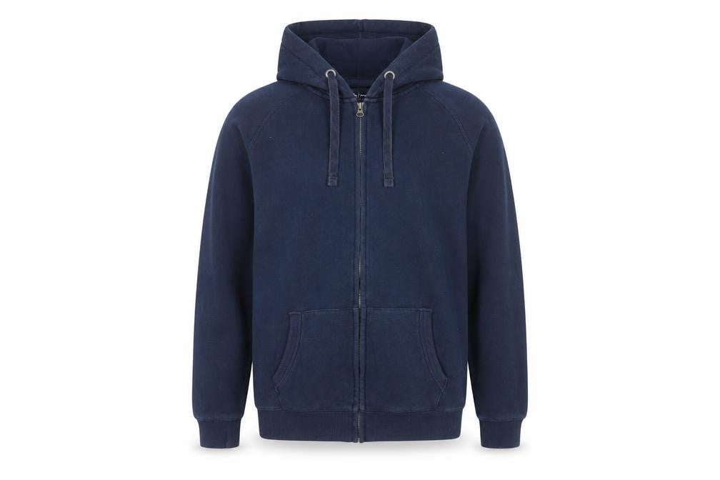Tu Men Blue Full Zip Hoodie Size S Cotton Blend