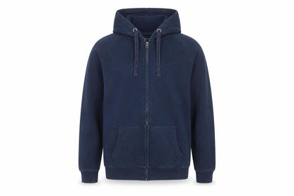 Tu Men Blue Full Zip Hoodie Size S Cotton Blend