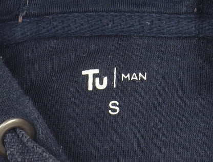 Tu Men Blue Full Zip Hoodie Size S Cotton Blend