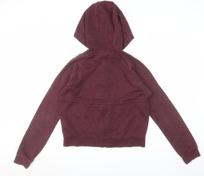 Under Armour Women Burgundy Full Zip Hoodie Size S Relaxed Fit
