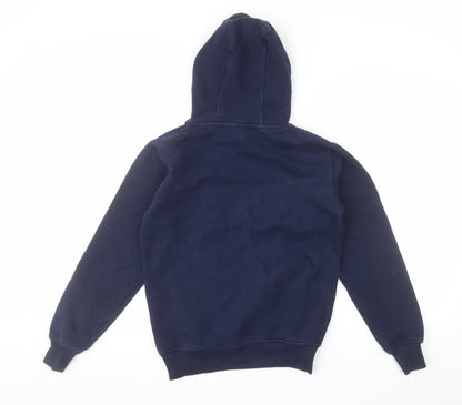 Ellesse Womens Navy Blue Pullover Hoodie UK 8 Cotton Blend Hooded Sweatshirt