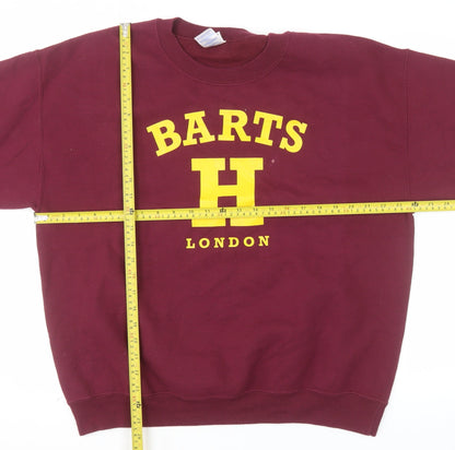 Gildan Men's Red Barts H London Graphic Pullover Sweatshirt Size L