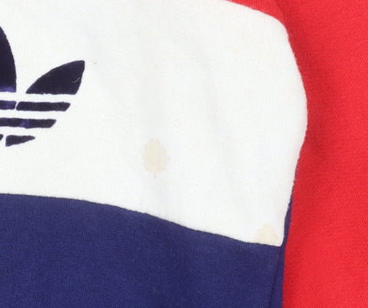 Adidas Mens Multicoloured Retro Logo Pullover Sweatshirt Size S